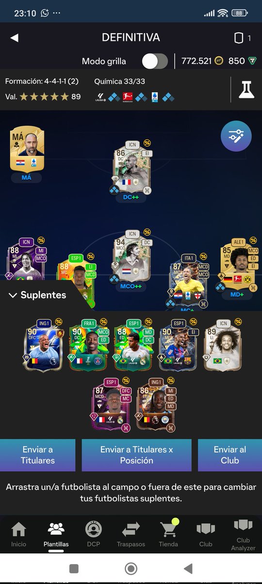 FrikiFC's tweet photo. @xARiiAN Buenas Ariian.
Todo Intrans.
Te paso fotos de EVOS.
Adeyemi es otra Bestia.
Intento jugar con futbolistas que me motivan, nada de jugar todo con tías.
Henry lo tengo con incisivo y Tiki Taka. (Me lo cambió mucho? https://t.co/l7rdBtPDiW