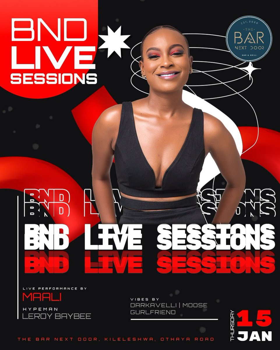 Sherehe_Plug's tweet photo. β’ #Nairobi #LiveMusic πΆπ₯ β’
#BNDLiveSessions ft. @mynameismaali
A smooth blend of RnB, Afro, Pop & Alt vibes.
ποΈ Thu, Jan 15 | π From 7PM
π @BarNextDoorKe, #Kileleshwa
π§ @DeejayMoose @DarkavelliTheDJ @djgurlfriend
π€ MC: @Leroybaybee
#OngezaVolume #SherehePlug https://t.co/6bztGUu8tZ
