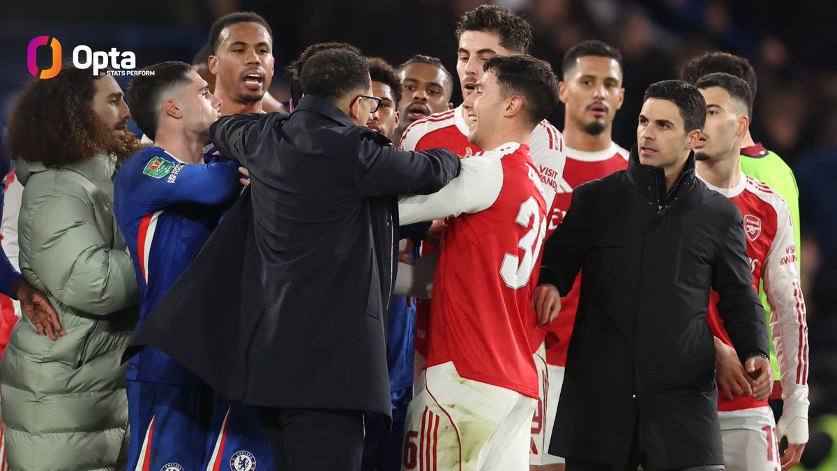 OptaJoe's tweet image. 8 - Mikel Arteta is the first manager to go unbeaten in eight consecutive away games against Chelsea in all competitions (W4 D4) since Arsène Wenger led Arsenal to nine without defeat at Stamford Bridge between September 1998 and April 2005. Playground.