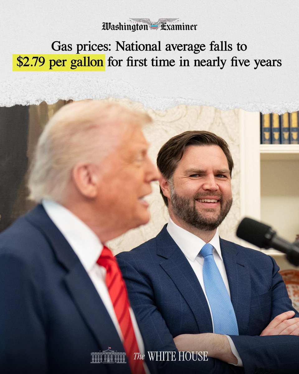 VP's tweet image. “We have made great progress in making this a safer, more secure, and more prosperous nation. Let's work for the next three years to do even more great work for the American people, and let's rebuild this country together.” — Vice President JD Vance🇺🇸