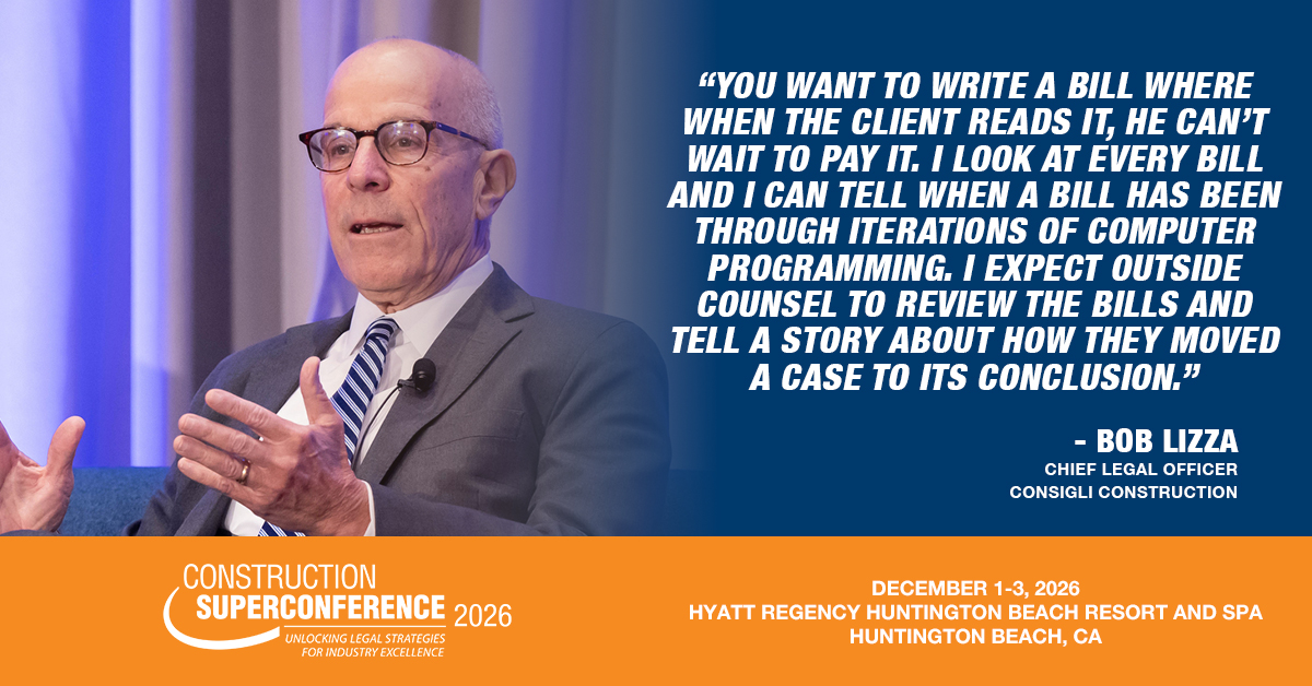 ConSuperCon's tweet photo. Have you ever thought about the story your bills are telling? 

One memorable moments from CSC came from the keynote panel on what GCs want from outside counsel and the importance of bills that clearly tell the story of moving a case forward.

#ConstructionSuperConference https://t.co/F2lOz8Pssw