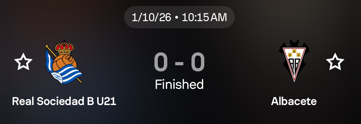 Albacete couldn’t beat Real Sociedad B U21 just 4 days ago btw