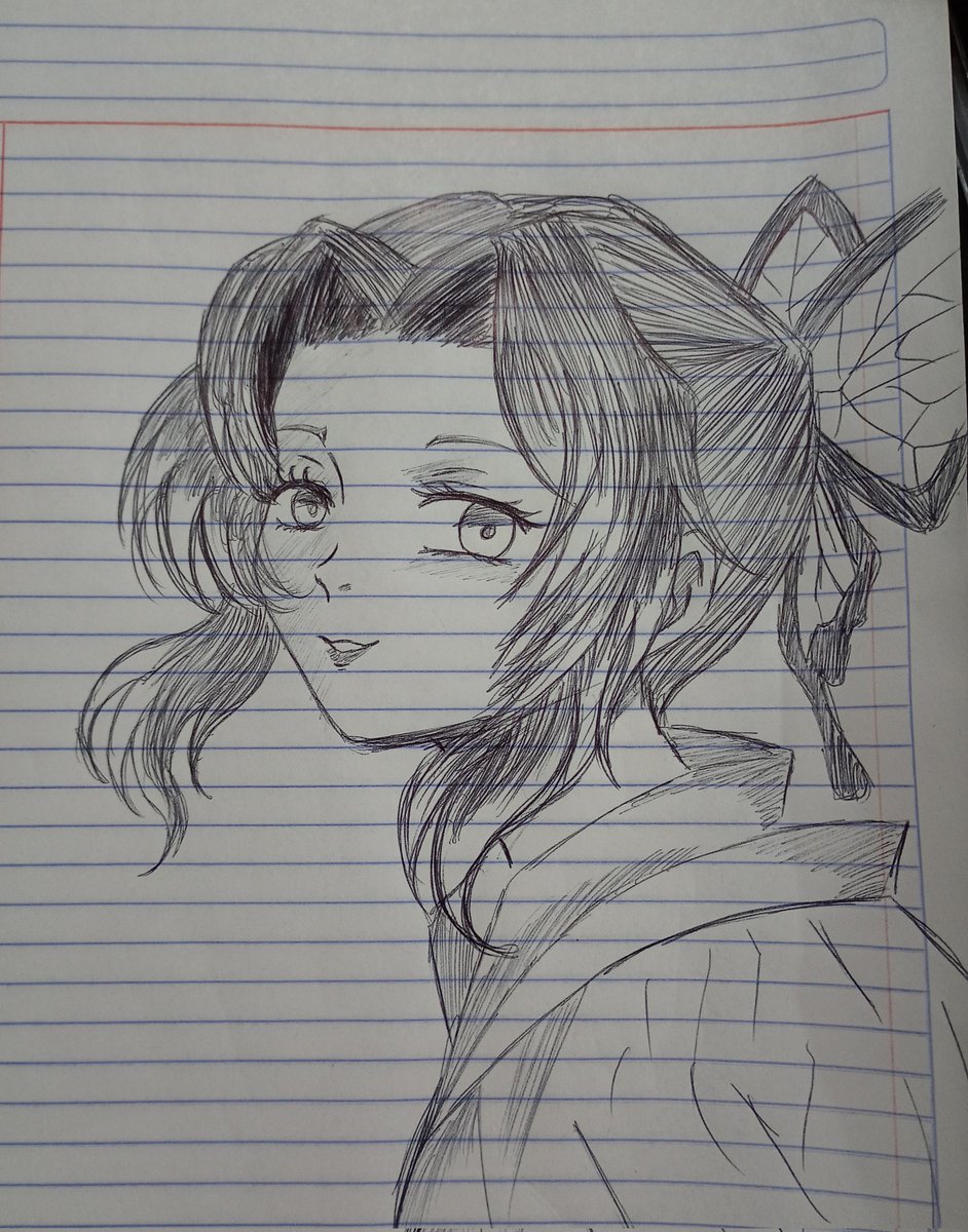 Para ya no dejar más abandonada esta cuenta voy a subir cualquier wea que haga, so, hice este sketch de Shinobu :D 👍