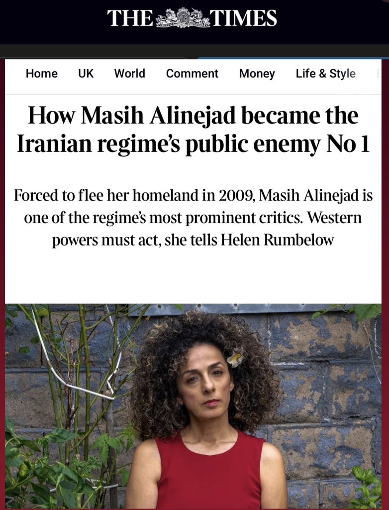 AlinejadMasih's tweet image. Thanks to The Times for telling my story.
Iranian regime tried 3 times to kidnap and kill me on U.S. soil.
I saw my would-be assassin outside my home in New York.
He confessed in a U.S. courtroom the IRGC hired him—AK-47.

Mr president @realDonaldTrump , they deny it, while using…