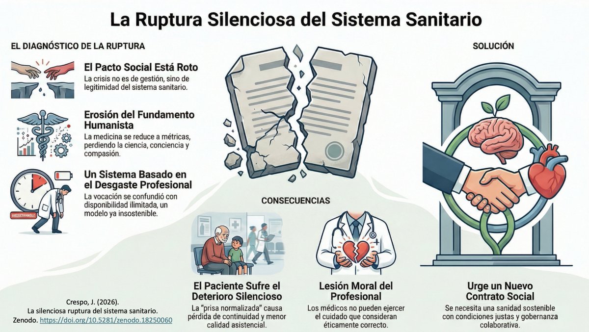 DrJavierCrespo's tweet image. Días de conflicto médico.
Un conflicto anquilosado y cuya única solución pasa por el reconocimiento inequívoco de unas condiciones laborales injustas que los médicos, especialmente los más jóvenes, no están dispuestas s soportar durante más tiempo.
zenodo.org/records/182500…