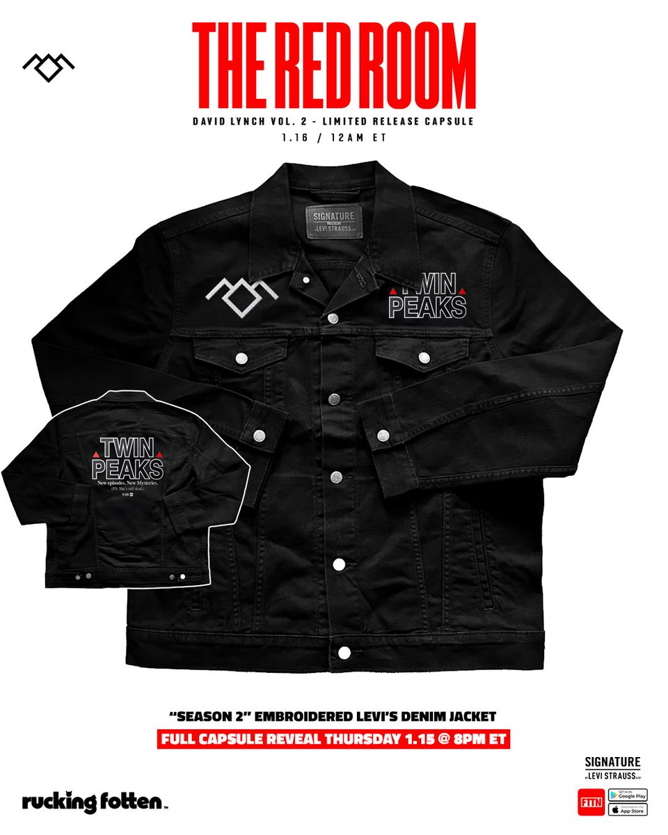 Introducing SOME of the timed edition releases from THE RED ROOM Capsule (David Lynch Vol. 2) - Releasing 1.16 @ 12AM ET / Early access available @ 11:30PM ET on the FTTN App. 

100% of the proceeds from the “Fix Your Hearts” t-shirt will be donated to the David Lynch Foundation.