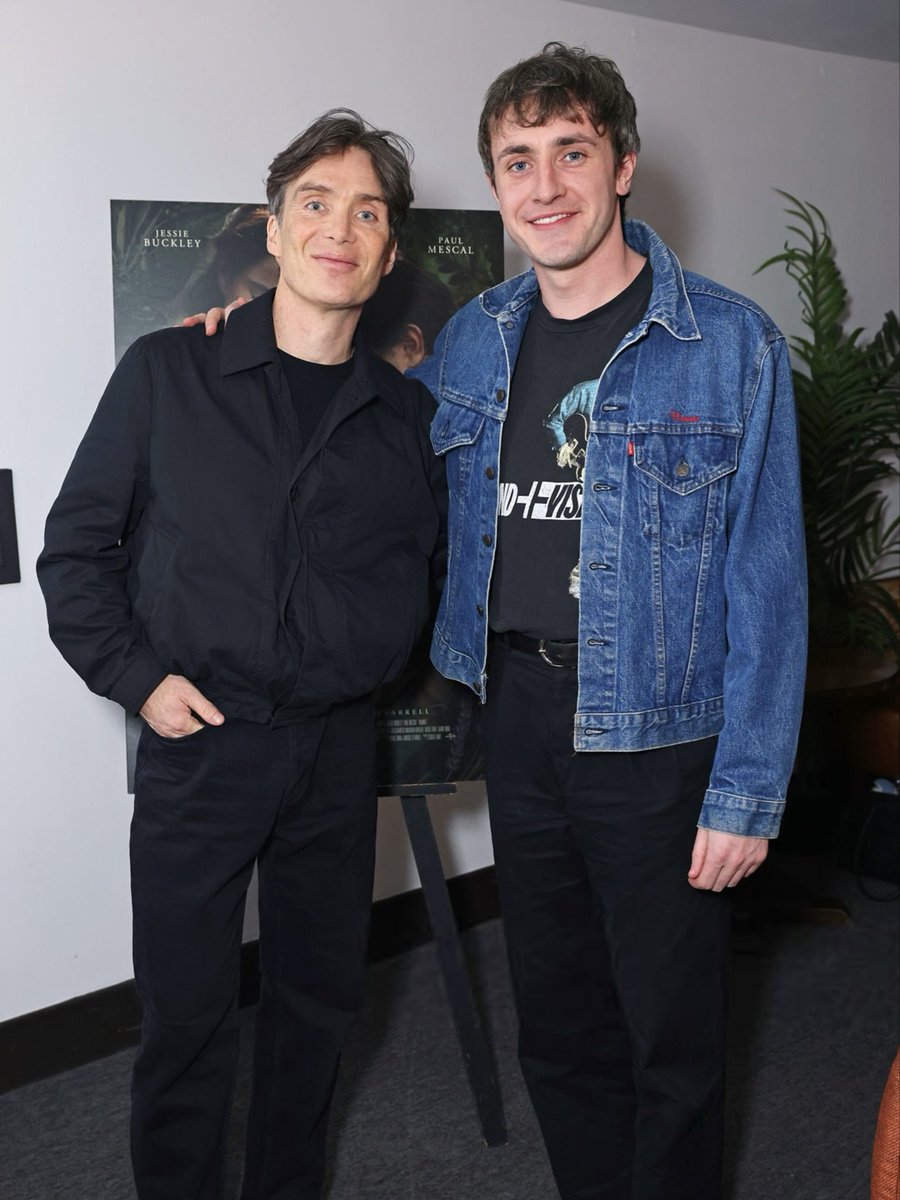 gofckapineapple's tweet image. Cillian Murphy and Paul Mescal at the special screening of "Hamnet"