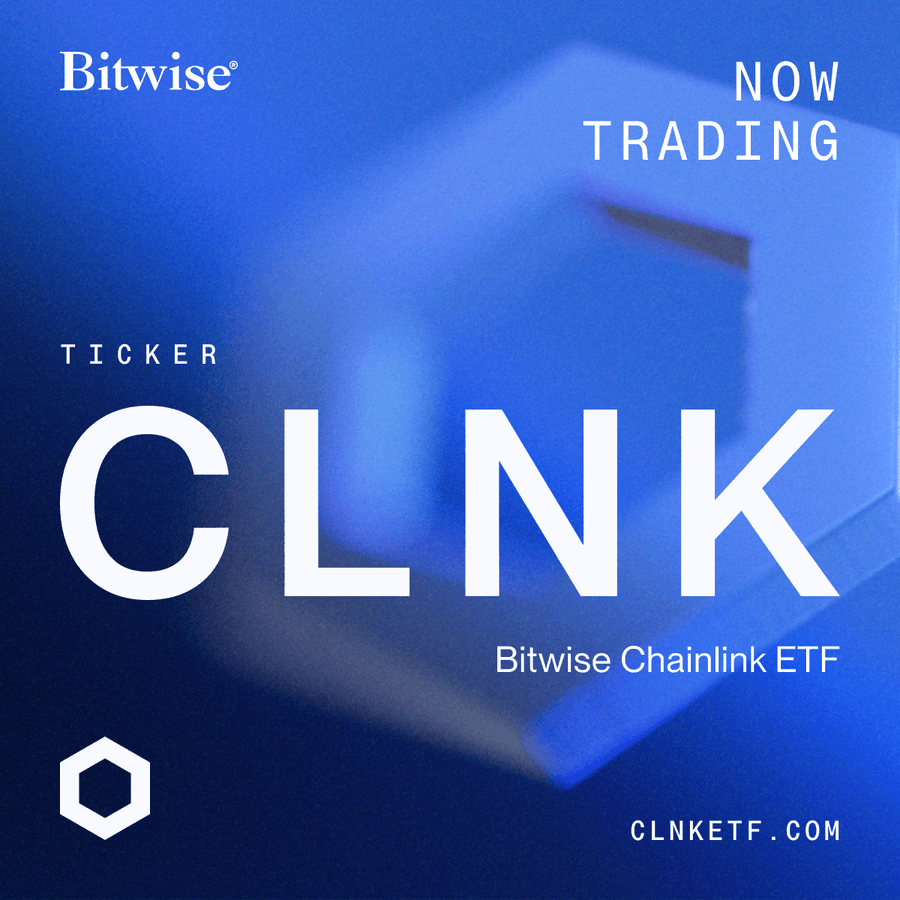 LINK JUST IN⚡️資産運用会社ビットワイズ、ビットワイズ・チェーンリンクETFを米NYSEアーカにティッカーシンボル「CLNK」で上場📢