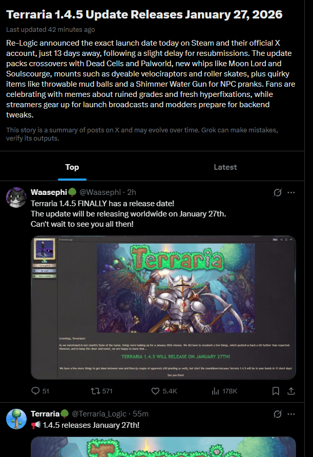 Being above the Terraria account itself is crazy lmao what