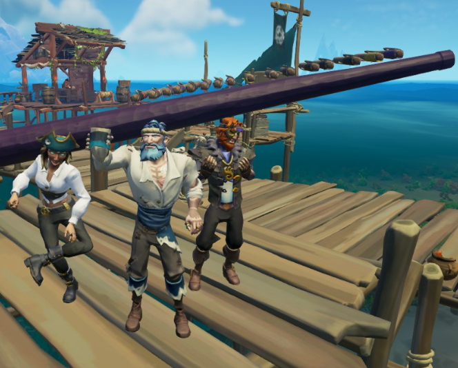 Enjoyed some reaper adventure with these two, <a href="/KBoldZiel/">KoboldZiel</a> and <a href="/ComfyAnnimal/">Annimal ✨</a>.

Adventure has been quieter of late, but tonight the servers were VERY kind to us! 
Including a four ship battle of us, a galleon and two sloops!

#SeaOfThieves #BeMorePirate