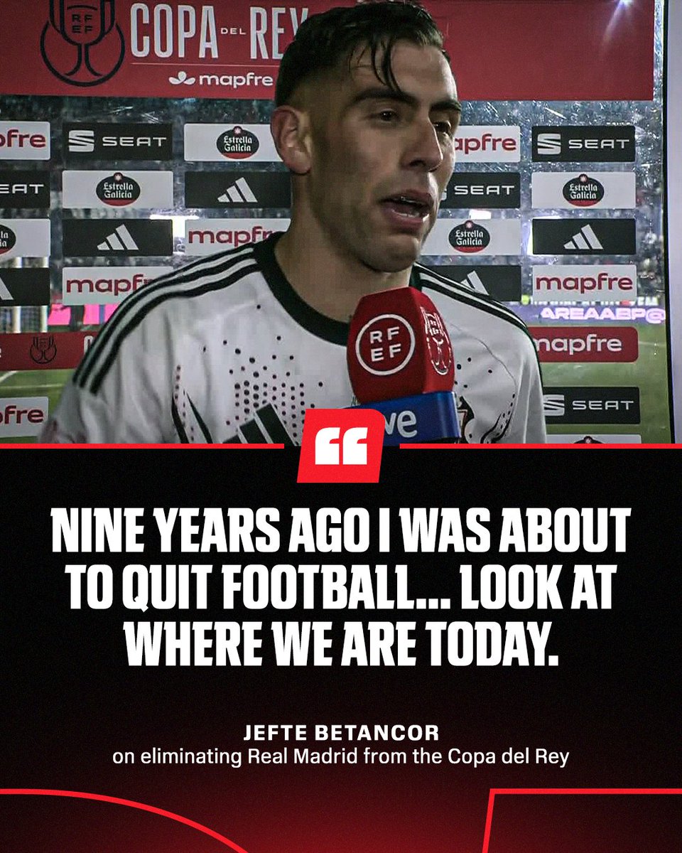 Jefte Betancor came in for Albacete in the 58th minute of the game against Real Madrid. He then scored in the 82nd and 94th minute to eliminate Real Madrid.
 
Football repaid him today in glory ❤️