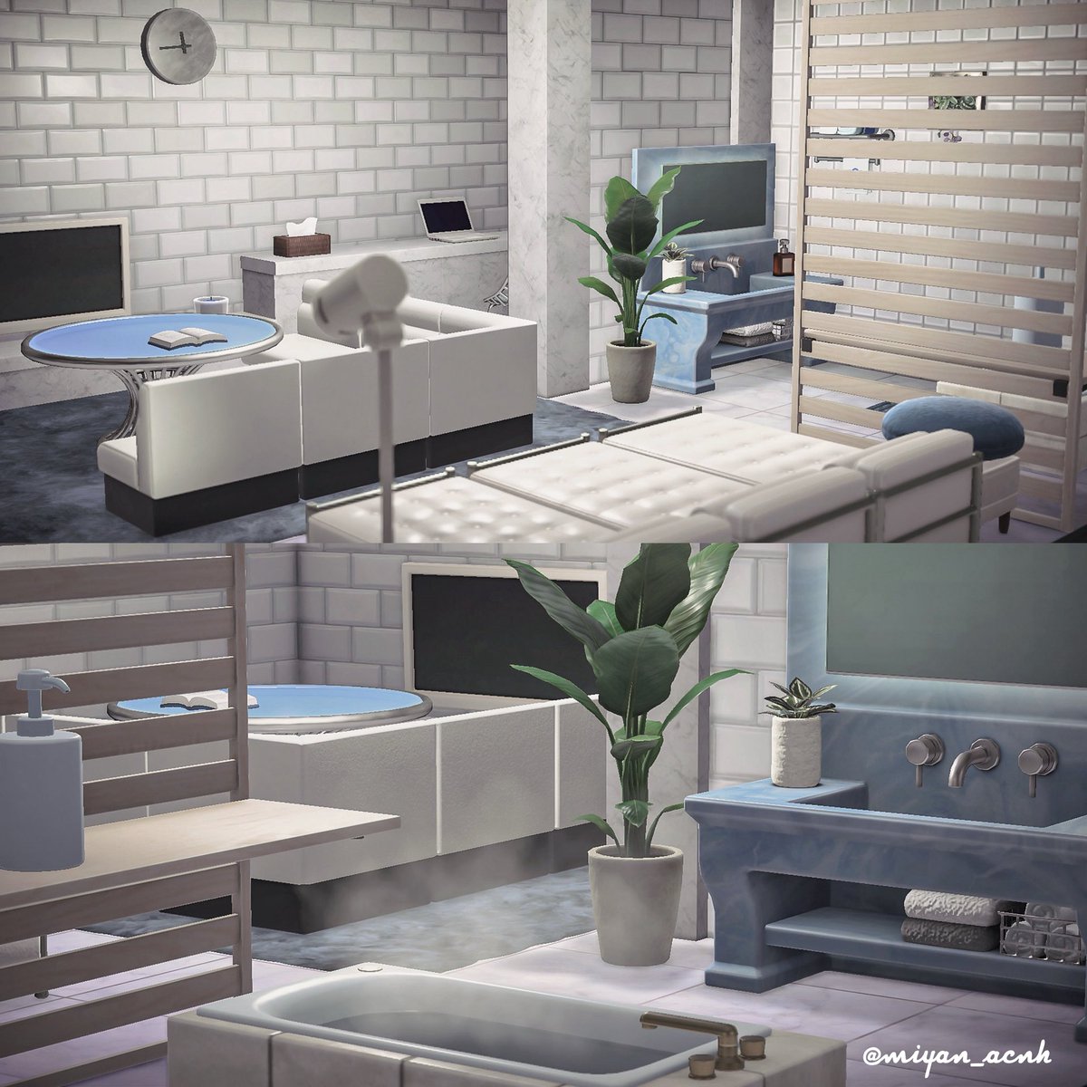 miyan_acnh's tweet image. 白基調のスイートルーム🛁🤍
新家具が最高🌿まだまだ作りたい！

#あつまれどうぶつの森 #あつ森 
#あつ森写真部 #animalcrossing #acnh