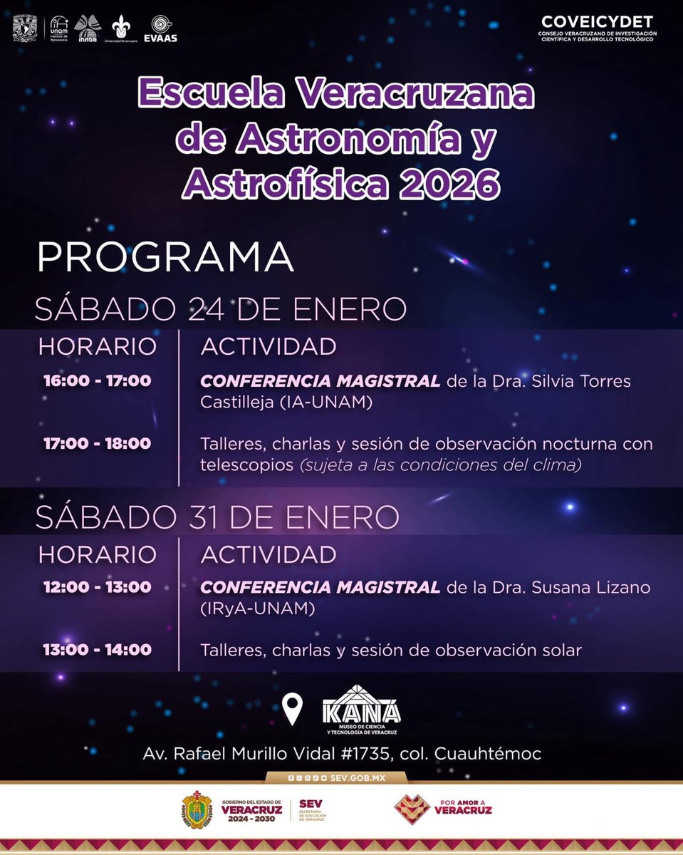 Xalapa se acerca al universo con talleres y conferencias de astrofísica en el Museo Kaná
veracruzenlinea.com/2026/01/xalapa…