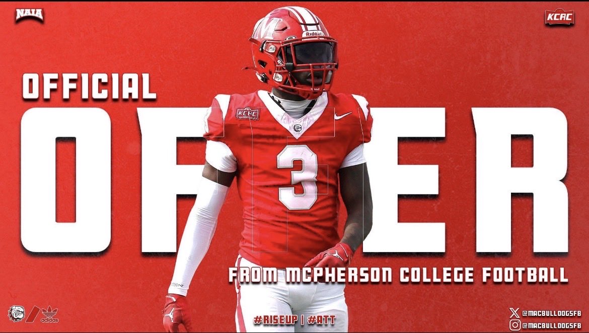 Blessed to receive an Offer from McPherson!!!! Go Bulldogs!!!