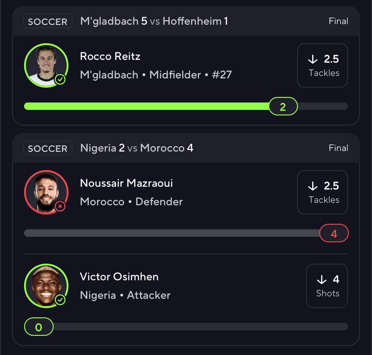 🍀 Can I buy some luck…

6 straight taco slips going 2/3... and 3 of them were the discount's fault 🌮😭

⚽️ Today's soccer slip? You guessed it... 2/3.

We're about to get so HOT, I can feel it! 🔥
Until then⬇️
Unlimited money glitch: Flex my 3 leggers!