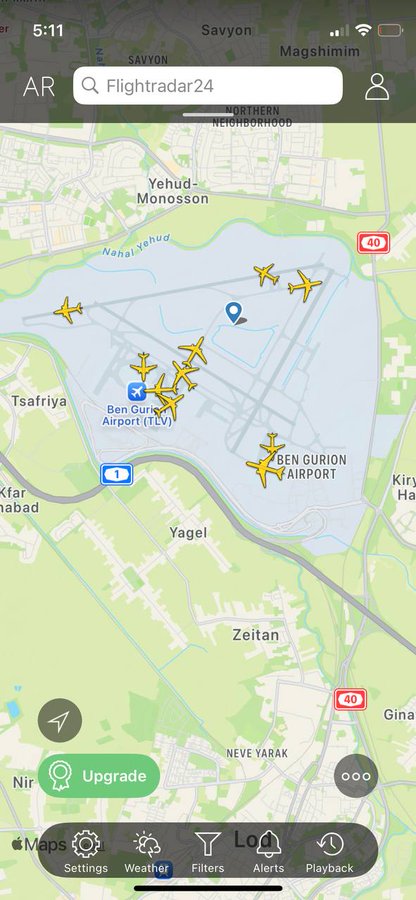 🇮🇱🇮🇷🇺🇸⚡- Several planes at the Ben-Gurion Airport in Israel are now preparing to take off