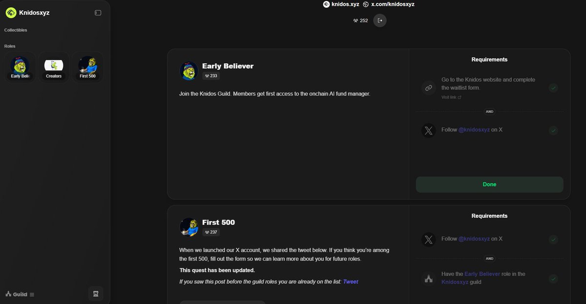 Get in early and lock in the roles. <a href="/knidosxyz/">Knidos</a> 

They’re building an onchain AI fund manager with verifiable yet private execution using ZK  not a typical DeFi experiment.

The Guild is live with early roles still open.
If you care about getting in before incentives get crowded,