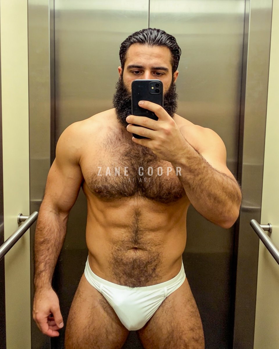 ZaneCoopr's tweet photo. Elevator rides just got a whole lot steamier. Who's ready to push all the right buttons? 😏🚀 #ElevatorConfessions #BeardGoals #BoldAndBare | Zane Coopr · Queer AI Artist | https://t.co/7H7M6LO8TW https://t.co/JAoQsdy42v