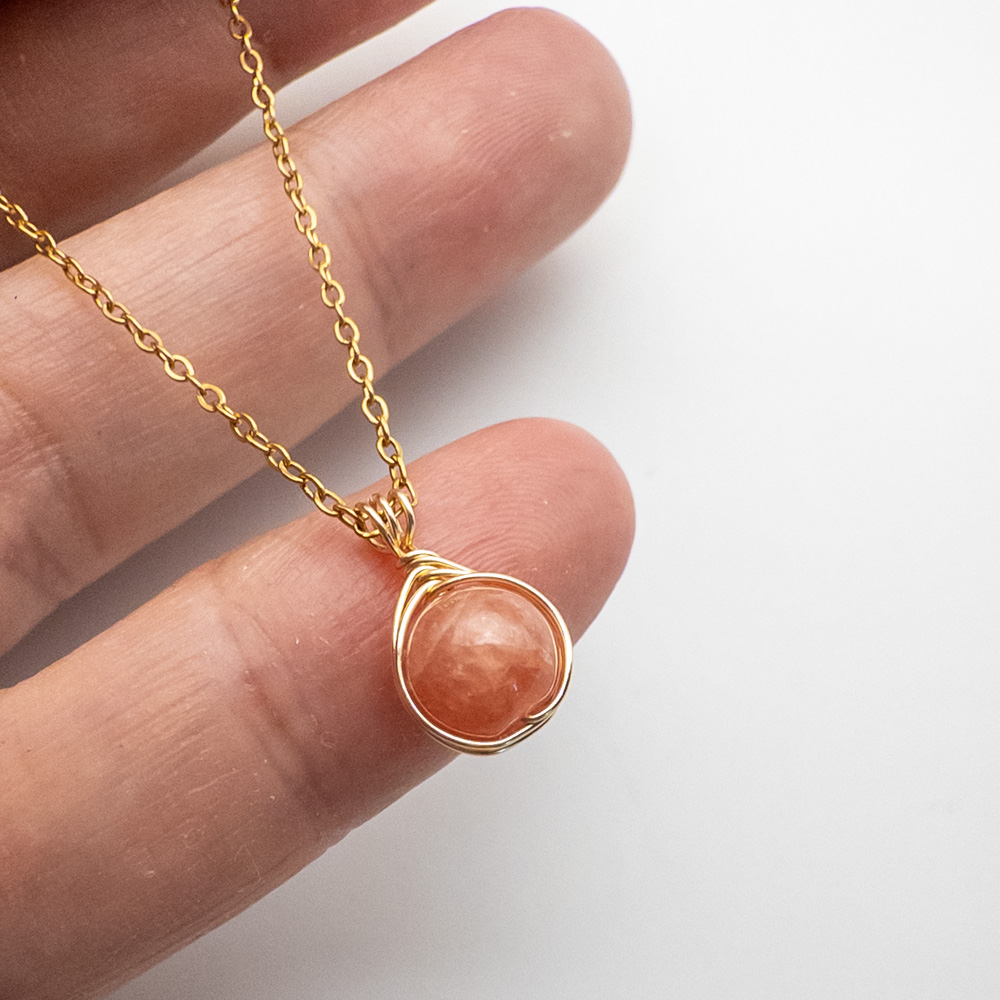 インカローズ✴ワイヤーラッピングネックレス アルゼンチン産 インカローズ ペンダント ロードクロサイトネックレス