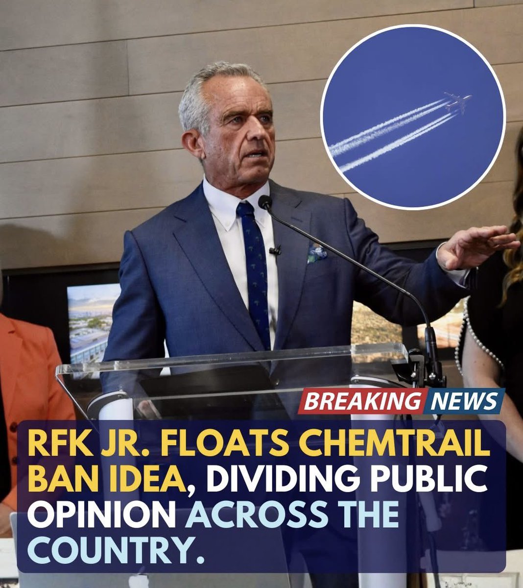toobaffled's tweet image. For years, streaks in the sky have fueled fear, speculation, and heated debates. Now, RFK Jr. has stepped directly into that controversy by calling for action on so-called “chemtrails,” instantly reigniting a global conversation about government transparency, environmental trust,…