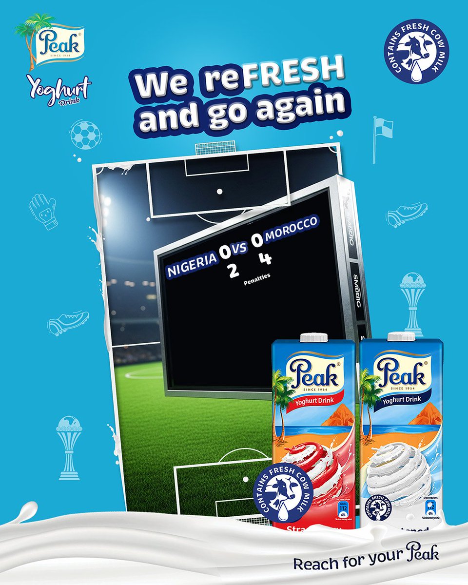 Setbacks don’t break us — they reFRESH our hunger to win.

We go again with Peak Yoghurt.

#Refreshwithrealpassion #PeakYoghurt