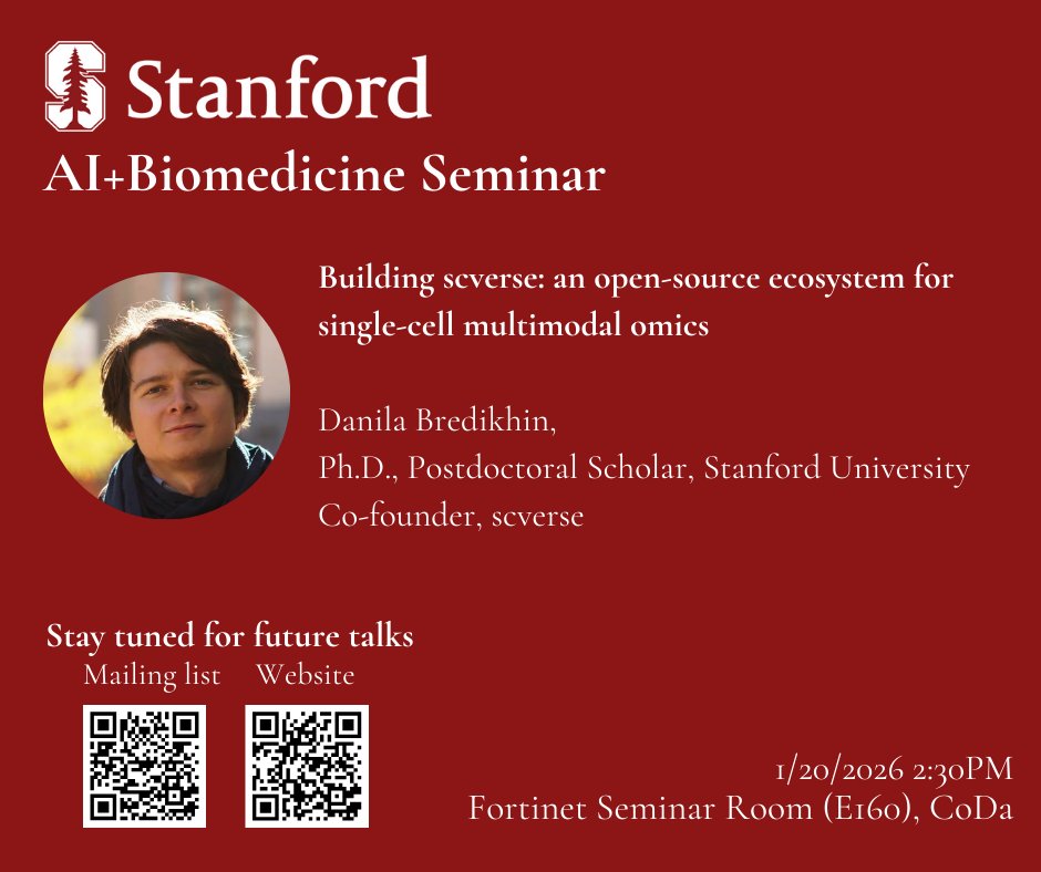 Stanford AI+Biomedicine Seminar tweet media
