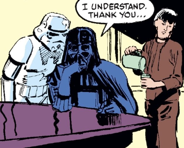 The best part about the original Marvel Star Wars comics is how often Darth Vader and the Stormtroopers are shown just working a job