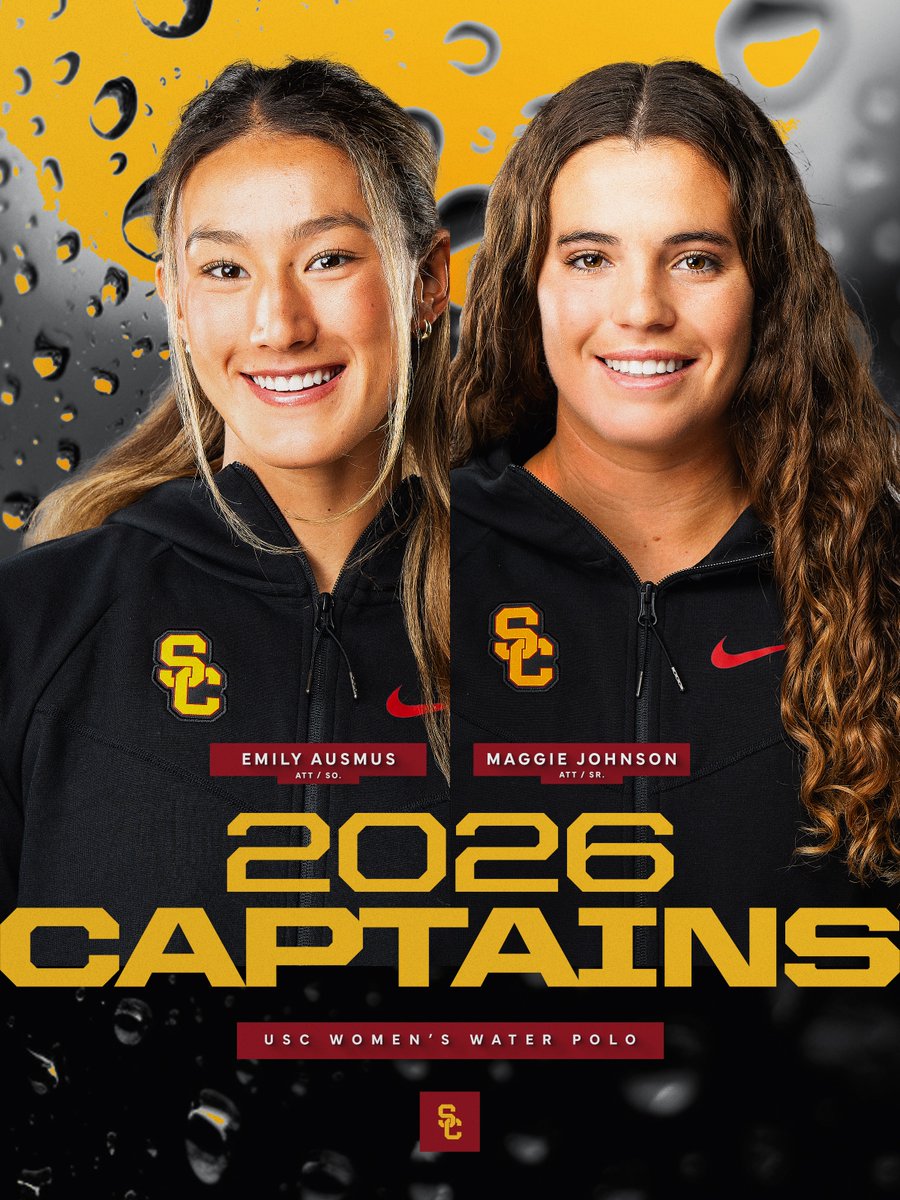 USCWaterPolo's tweet photo. Introducing our captains for the 2026 season‼️✌️ https://t.co/PBYFFjduo4
