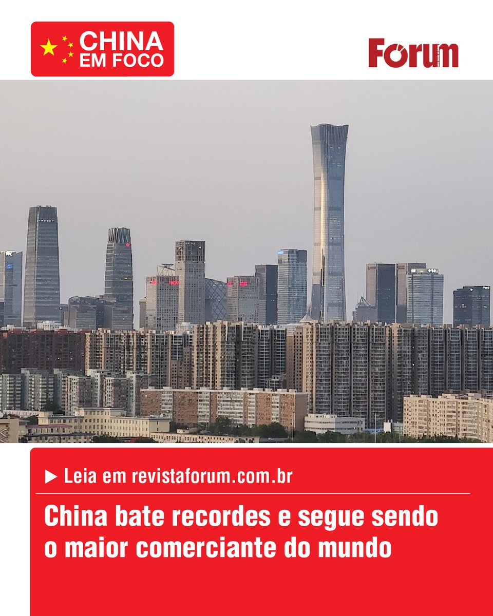 revistaforum's tweet photo. Mesmo com tarifaço dos EUA, exportações da China cresceram 6,1% em 2025

📍Leia na #Fórum: https://t.co/SHnRXmUXH3

#ChinaBateRecordes #MaiorComercianteDoMundo #Recordes #ComércioDeMercadorias #ChinaEmFoco #Global #RevistaFórum https://t.co/re63lay3il
