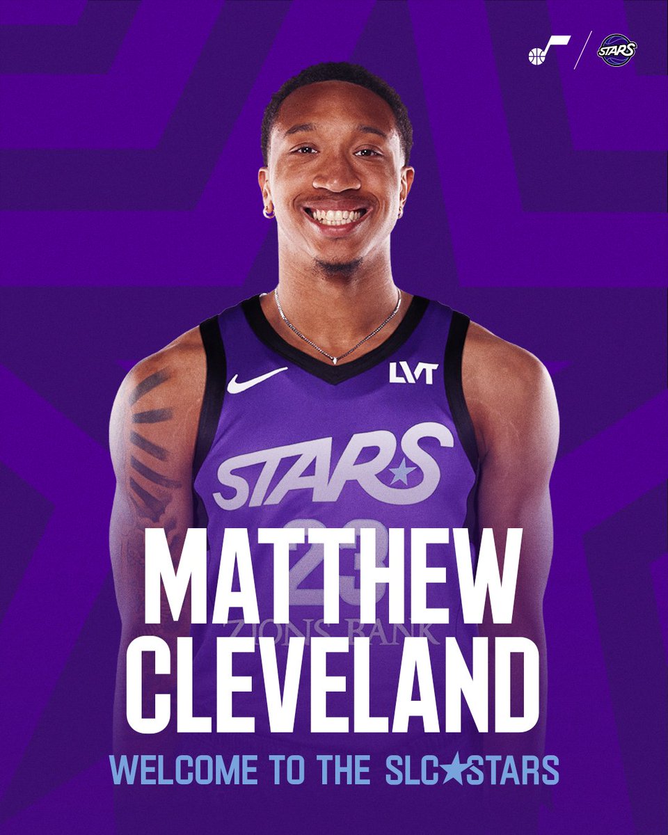 slcstars's tweet photo. Welcome to SLC, Matthew! 🌟

We have acquired forward Matthew Cleveland in a trade with the Texas Legends.

#ItStartsHere https://t.co/j494kAFXv2