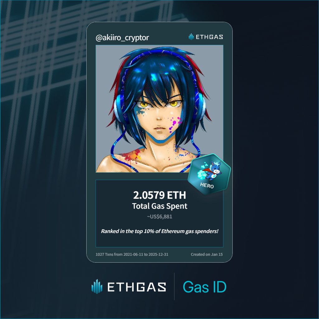 Discovered my Gas ID via ETHGas - turning my gas spend into rewards 🫘

As a Hero Jack, I've spent 2.0579 ETH on gas but earned 1000 Beans back.

Get your Gas ID and Beans here: ethgas.com/community/gas-…