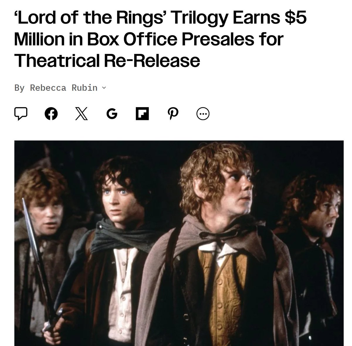 "It's a dangerous business, Frodo, going out your door. You step onto the road, and if you don't keep your feet, there's no knowing where you might be swept off to"

LOTR is the GOAT