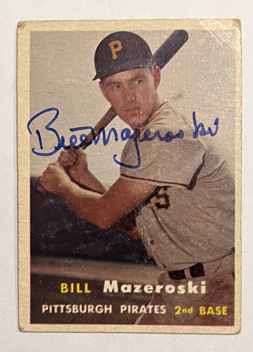 Tec872's tweet image. 1957 Topps Bill Mazeroski Signed HOF RC (corner wear) $85 shipped