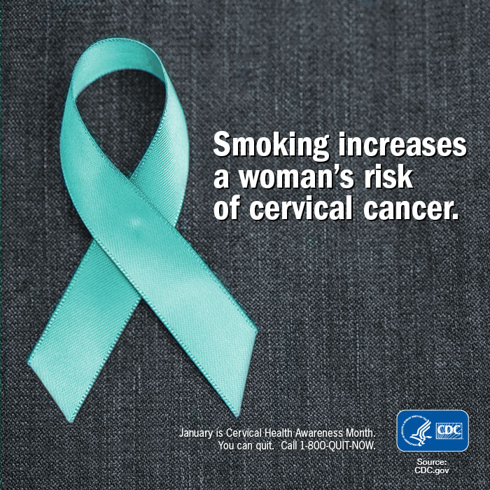 January is #CervicalHealthAwarenessMonth! Get screened and quit smoking to protect your cervical health. For free help quitting tobacco, call 1-800-QUIT-NOW (784-8669). #CervicalCancerAwarenessMonth #NEQuitline