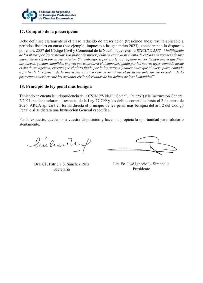 Nota de FACPCE a ARCA acerca de inquietudes y sugerencias sobre la Ley de Inocencia Fiscal