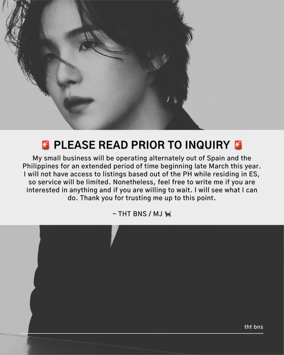 touchhertrigger's tweet image. ‼️READ BEFORE INQUIRING‼️

Hola! Welcome to my bns/stan account for BTS, TXT, and ATEEZ 🐈‍⬛

shop:
bts - #thtmall_bts 
txt - #thtmall_moa
ateez - #thtmall_atz
others - #thtmall_etc

- proofs: #thtsellz
- trades: #thtswapz
- wishlist: #thtplz

👀⬇️