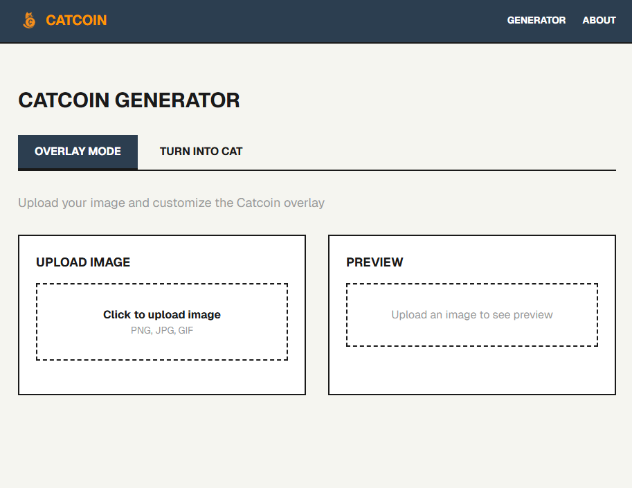 Catcoinonpump's tweet photo. Check out our website to learn more about Catcoin and dive into the lore

And for our cult lovers we have a profile picture generator that turns any photo into a cat version

https://t.co/sSxyfDucEW https://t.co/wH1hBdknm0