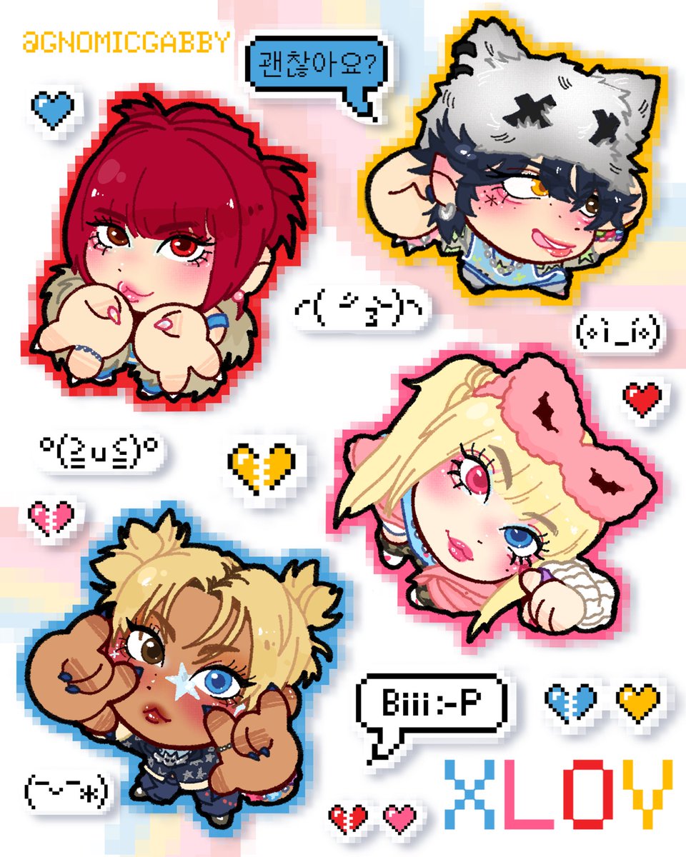 gnomicgabby's tweet image. aint no more broken hearted ! 💔🩷🩵💛 #xlov #xlovfanart