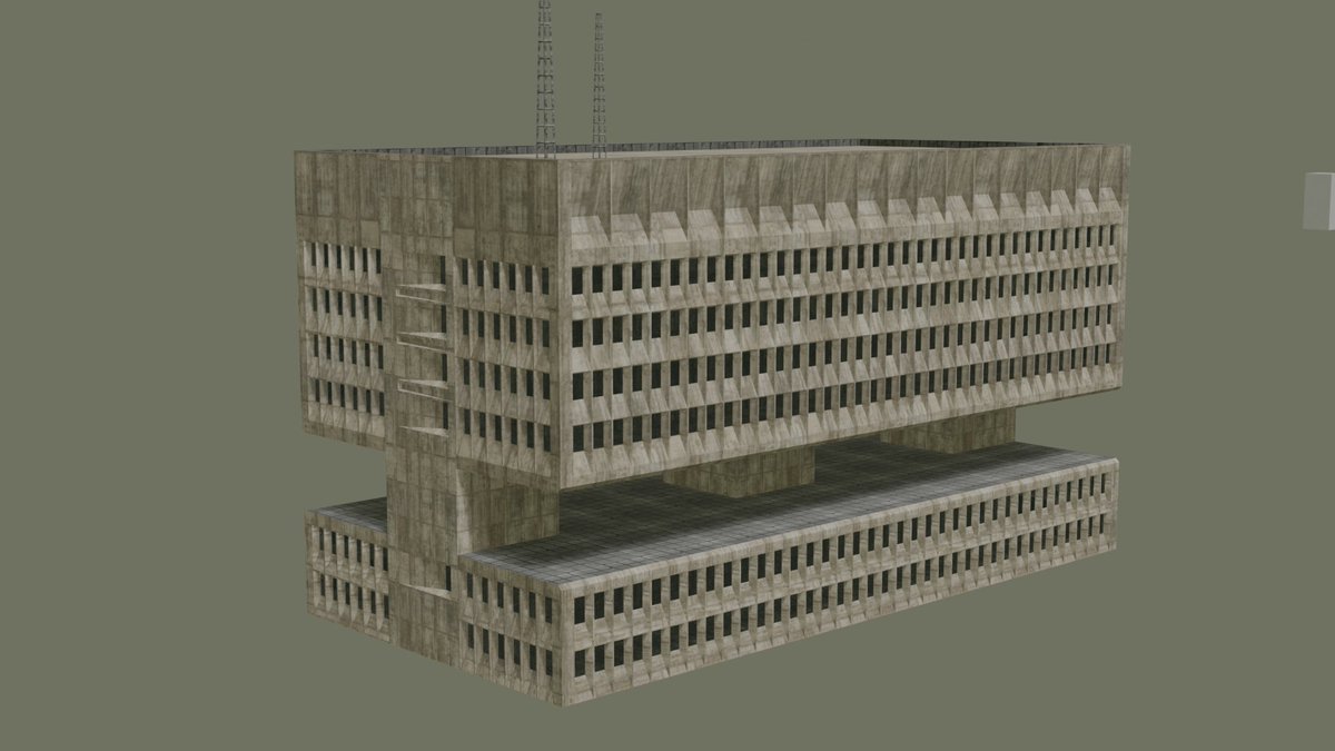 thneebdev's tweet photo. A center for communication, located at the base of a much taller and more imposing structure that remains to be seen.

This is the first model I've made for a new short game that I'll be working on, can't wait to show off more! (LSDjam is still my priority tho don't worry) https://t.co/d8kGeJZQyg