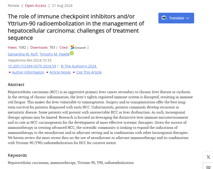 HepatomaRes's tweet photo. 💉 Sequencing Immunotherapy and Y-90 in #HepatocellularCarcinoma

👏 This review examines how immune checkpoint inhibitors and #Y-90 radioembolization can be optimally sequenced or combined in HCC management.
🔗 [https://t.co/HVCOaqgOon] https://t.co/h5Ndr3aubT