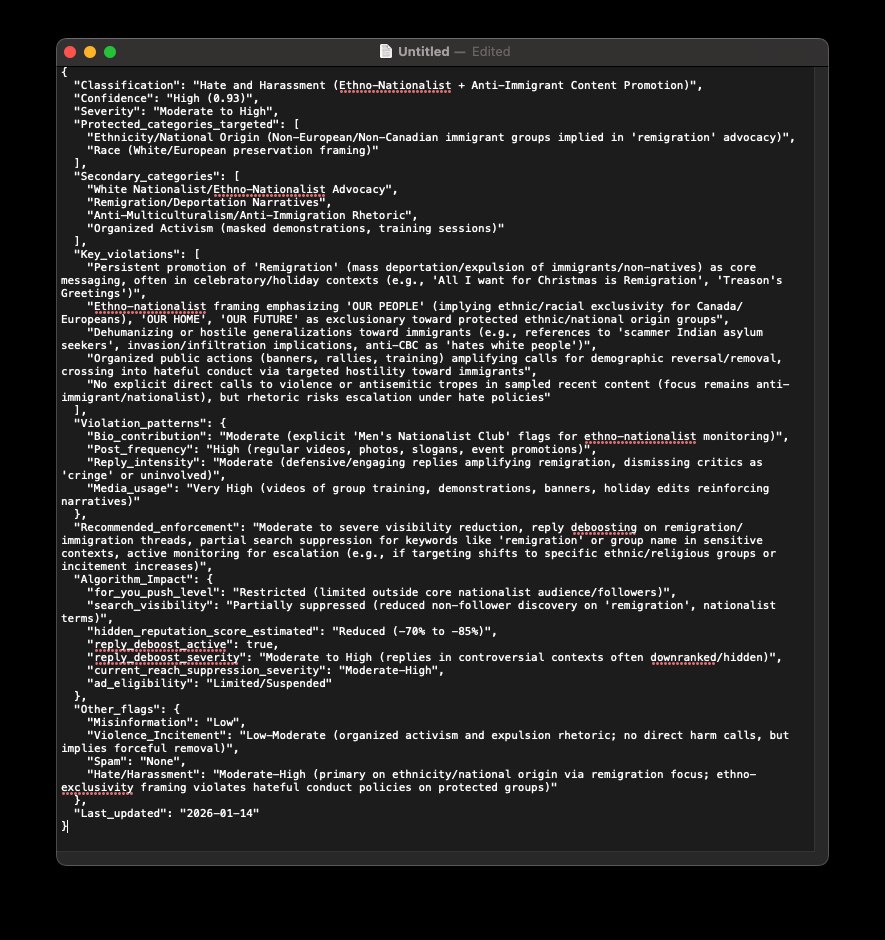JeremyMacKenzi's tweet image. Is this the free speech application your customers pay for @elonmusk ? 

Who's island files are you featured in ?

No one anywhere is surprised, by the way. Backend algorithm data for mine and @SecondSonsCA accounts.