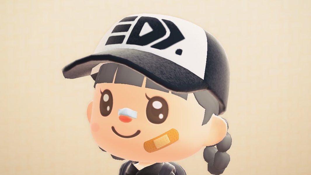 #あつまれどうぶつの森
#ヤコメッシュキャップくろ
#マイデザイン