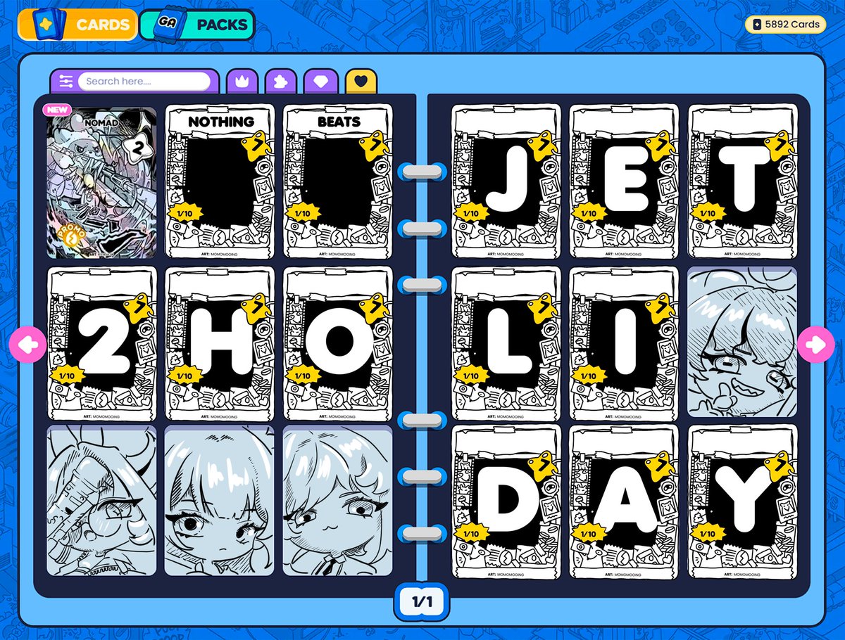 GUYS HEAR ME OUT! ✋😏🤚

I had to double down on this Nomad promo card (art by <a href="/rxichoo/">rachel 👹</a>) because it's unlike any other. I mean the card speaks for itself--probably yell at you if you're artistically challenged.  

I got this 1 out of 39 boxes (I jumped as soon as I pulled