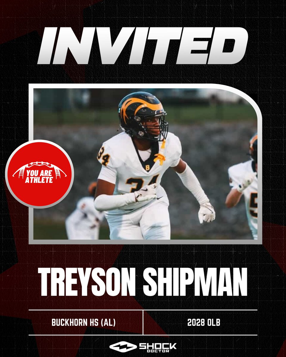 Treyson_shipman's tweet photo. blessed to be invited to the @youareathlete camp!
@Bucks_Football1 @RecruitBuckhorn https://t.co/poZQeZINw1