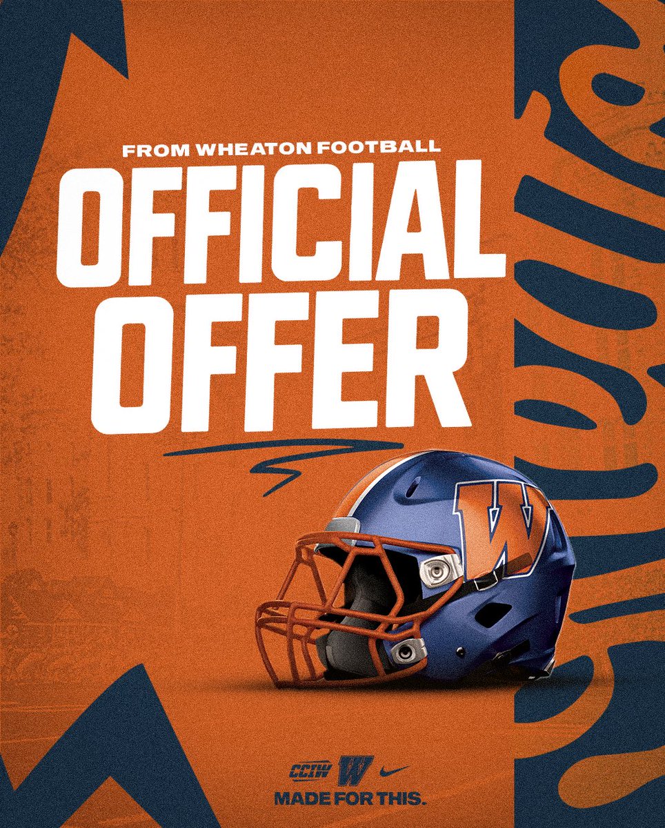 After a great conversation with <a href="/_CoachSwider/">Mikey Swider</a> I am blessed to receive an offer from Wheaton University!
<a href="/23adamoneill/">Coach O’Neill TurnoverD</a> <a href="/WheatonFB/">Wheaton Football</a> <a href="/PrepRedzoneIL/">Prep Redzone Illinois</a> <a href="/EDGYTIM/">Timothy “EDGYTIM” OHalloran</a>