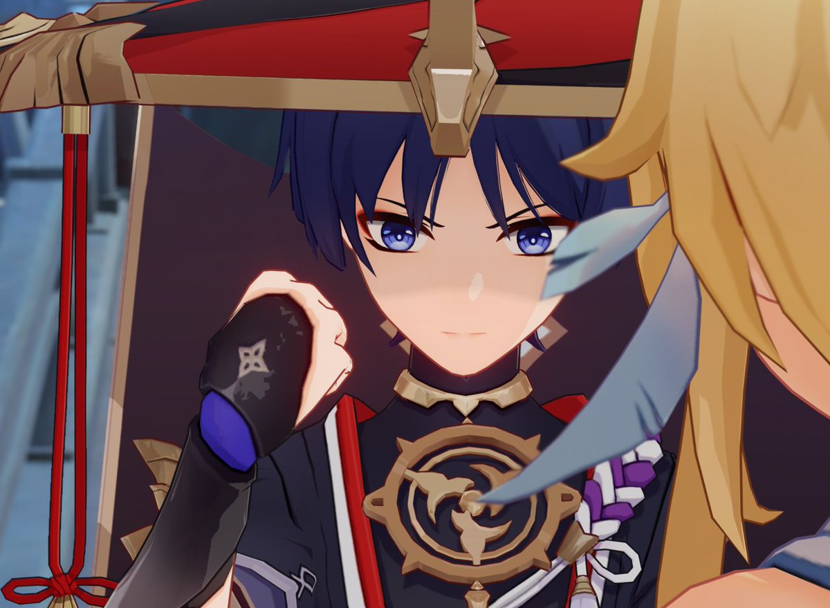 dailyscarafatui's tweet image. clock strikes 12... midnight arrives (scaramouche version)