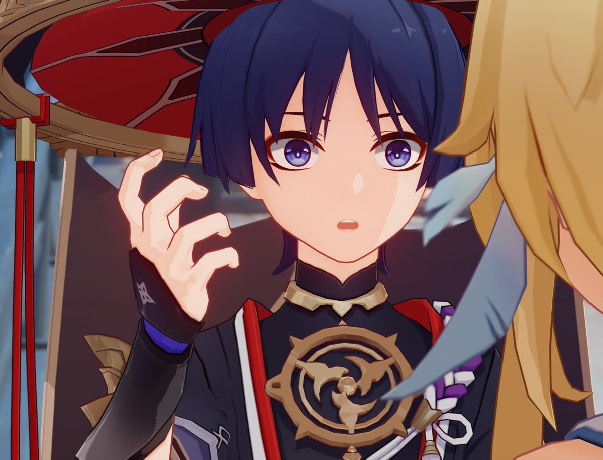 dailyscarafatui's tweet image. clock strikes 12... midnight arrives (scaramouche version)