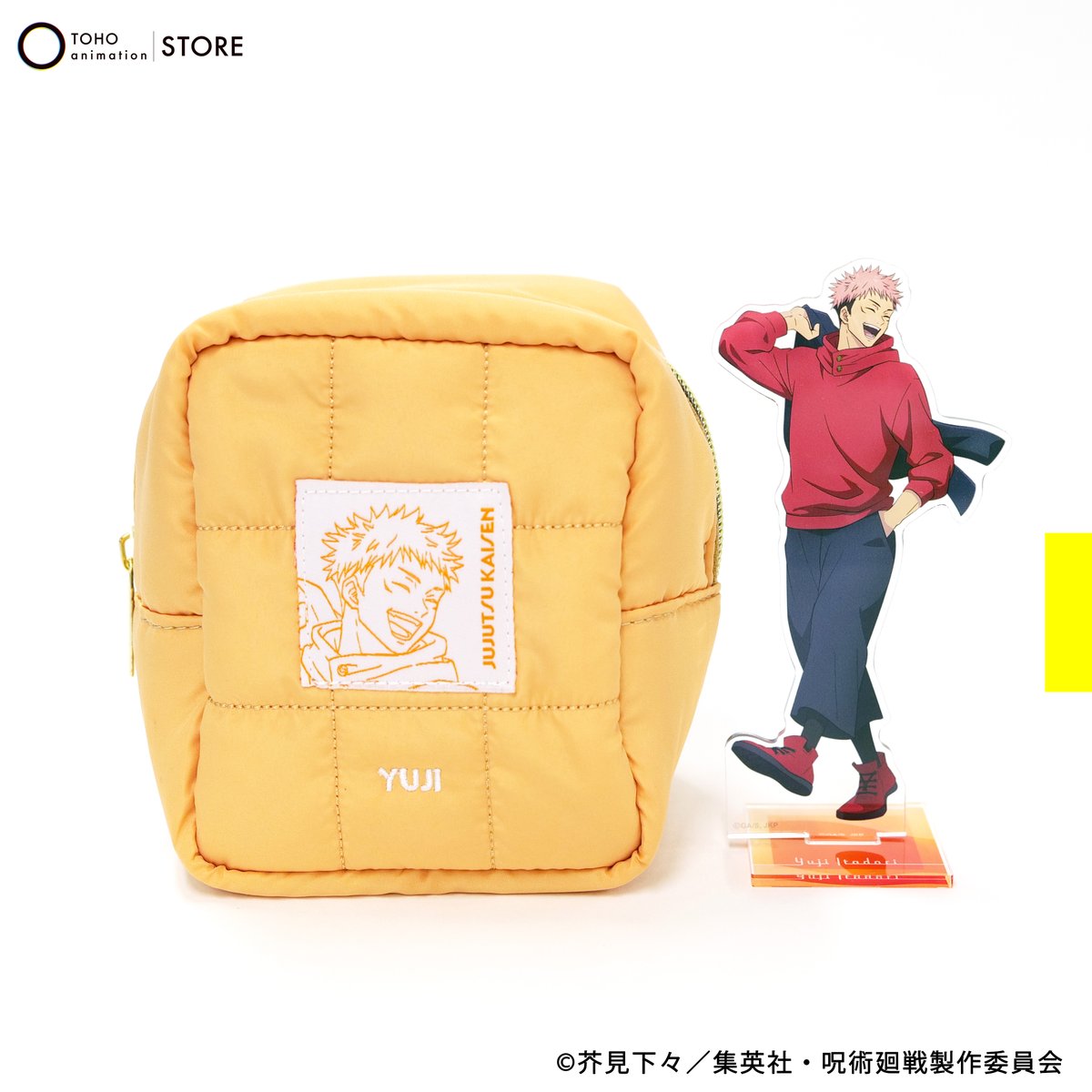 【#呪術廻戦】

＼TaS限定／
描き下ろしビジュアルのキルティング仕様の「トートバッグ」「ポーチ」（全10種）を数量限定で販売中！

マイルドなキャラカラーがポイント！
使いやすい仕様のため是非呪術廻戦のイベントなどでもご使用ください

🛒ご購入はこちら
 tohoentertainmentonline.com/shop/e/eTaS000…