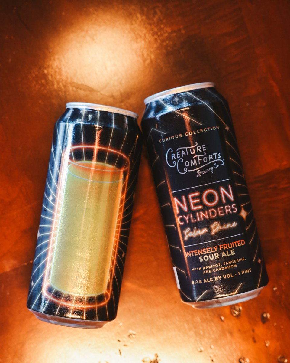 creaturebeer's tweet photo. Solar Shine has joined the Neon Cylinders fam! Made with tangerine, apricot, and cardamom to create a beautiful, bright explosion of flavor.
Available now in the Athens Taproom.
#cravecuriosity #curiouscollection #creaturecomforts #creaturebeer #neoncylinders https://t.co/PBgc7HVI6u