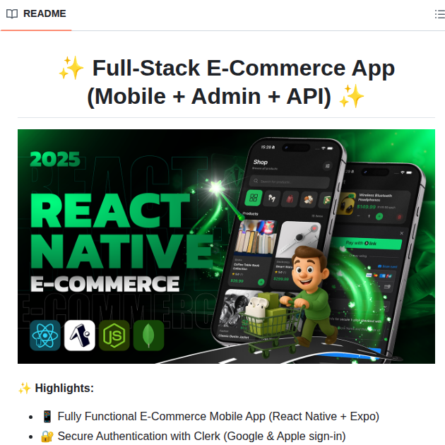 tom_doerr's tweet photo. Full-stack e-commerce platform with mobile app and admin dashboard

https://t.co/Mz1XPNfZiy https://t.co/oEJcOuQ5rh